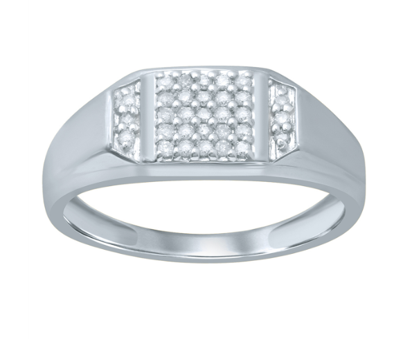 Signet Men's Ring - 10K White Gold - Intrigue Fine Jewelry
